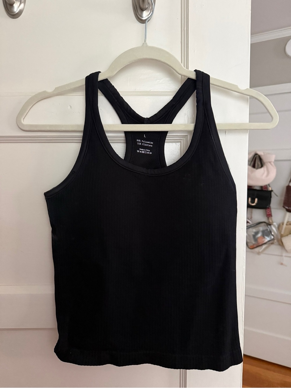 Amazon Black Ribbed Racerback Tank Top - Women